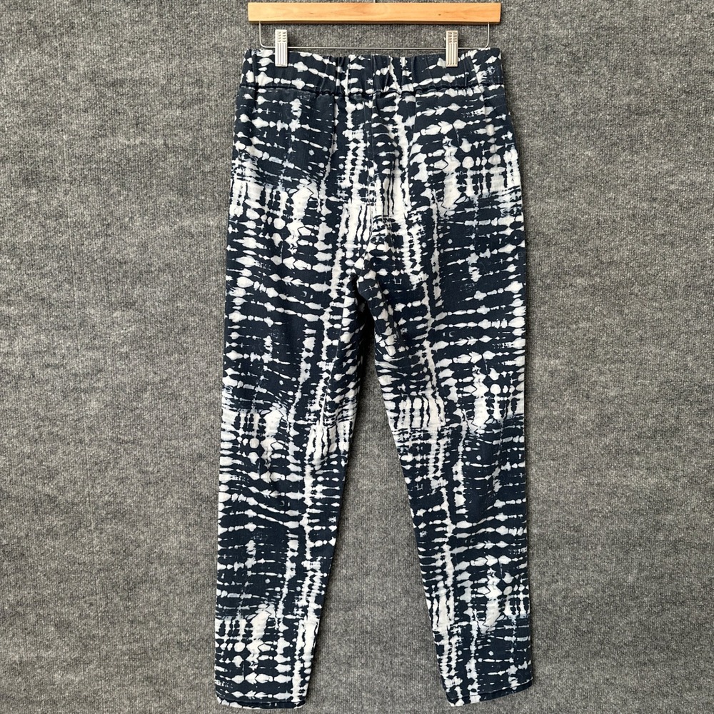 Soft Surroundings Womens M Blue White Bleached Print Pull On Boho Casual Wear